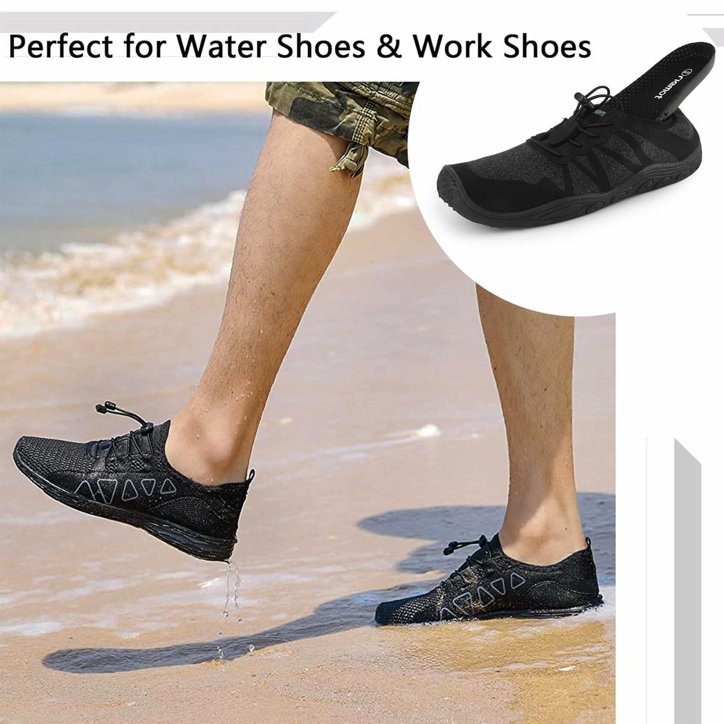 riemot Arch Supports Orthotics Sport Shoe Insoles 2 Pairs Grey Size US14/EU47