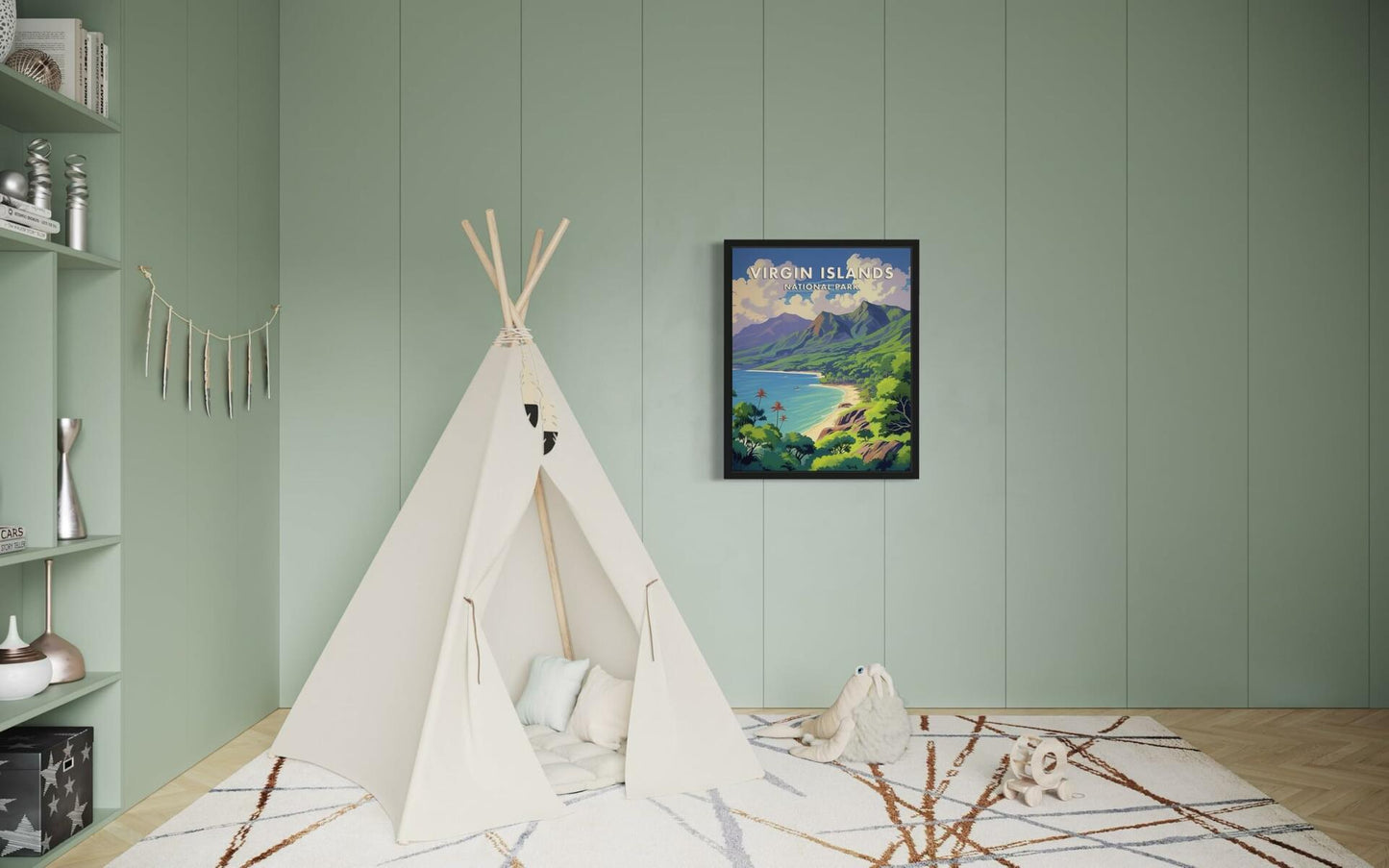 HomeArtPrint Virgin Islands National Park Retro Poster 8x10 Unframed