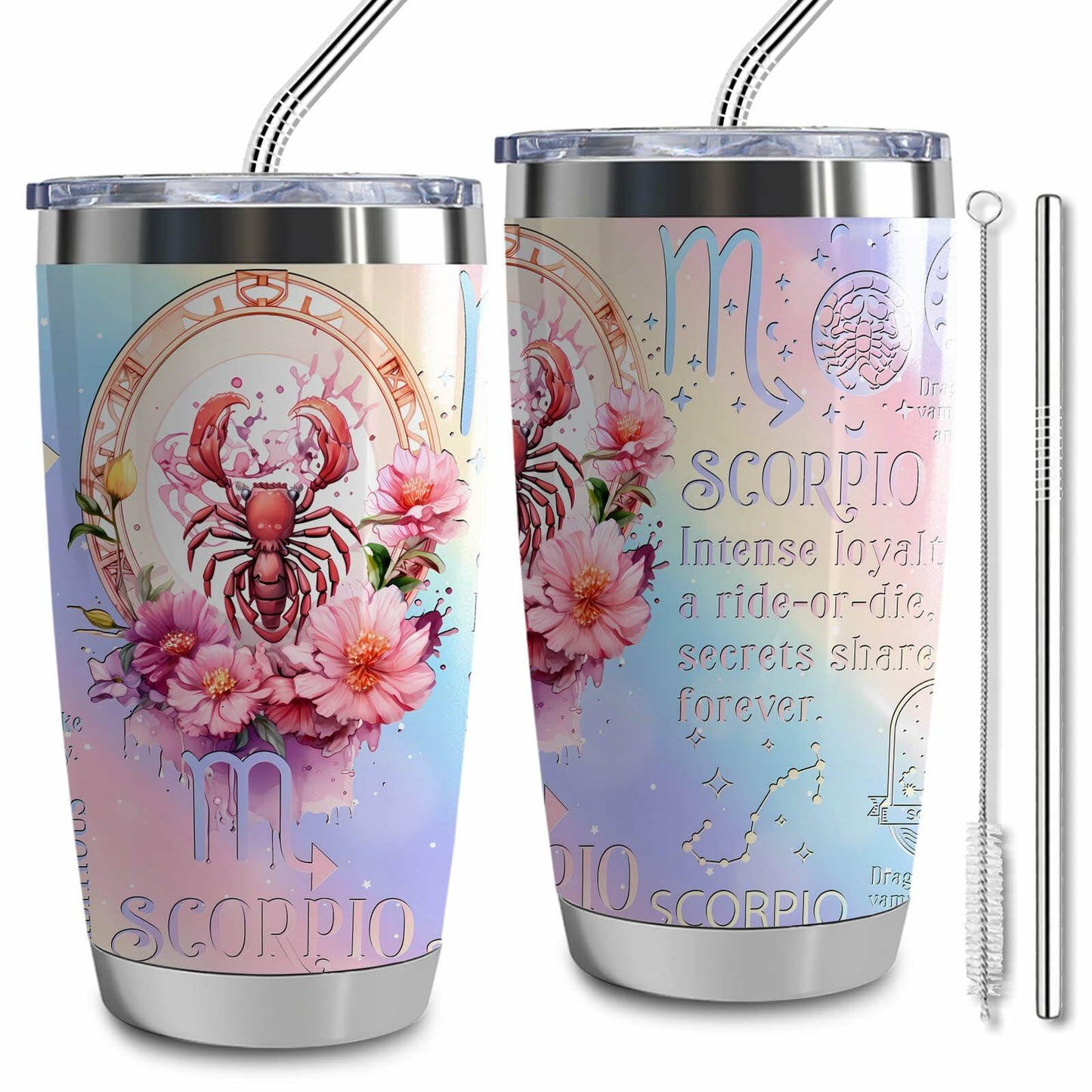 LLKJHGE Scorpio Zodiac 20oz Stainless Steel Insulated Tumbler with Lid