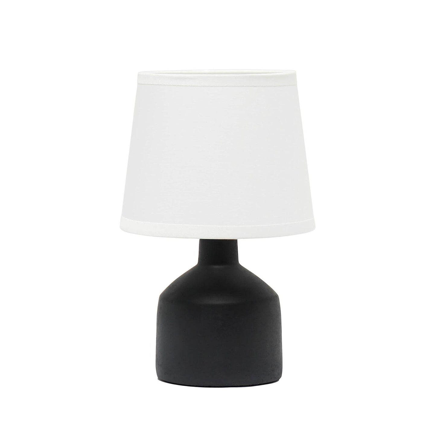Simple Designs LT2080-BLK Mini Bocksbeutal Concrete Table Lamp Black
