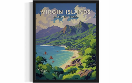 HomeArtPrint Virgin Islands National Park Retro Poster 8x10 Unframed