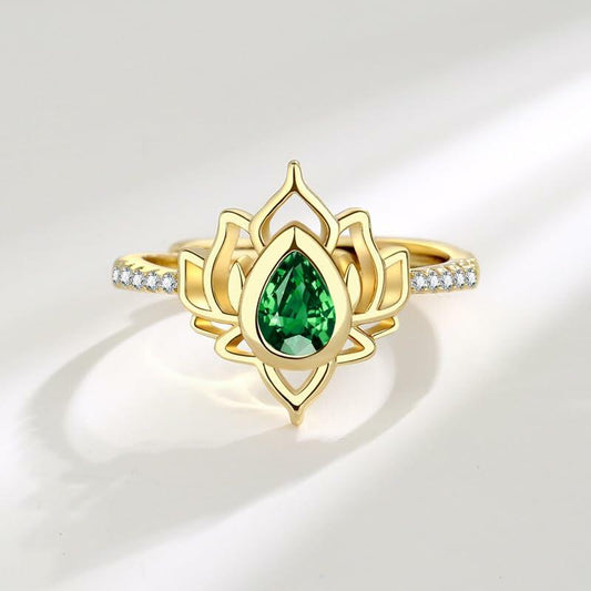 XMTYQ S925 Silver Lotus Flower Zircon Inspirational Ring Silver