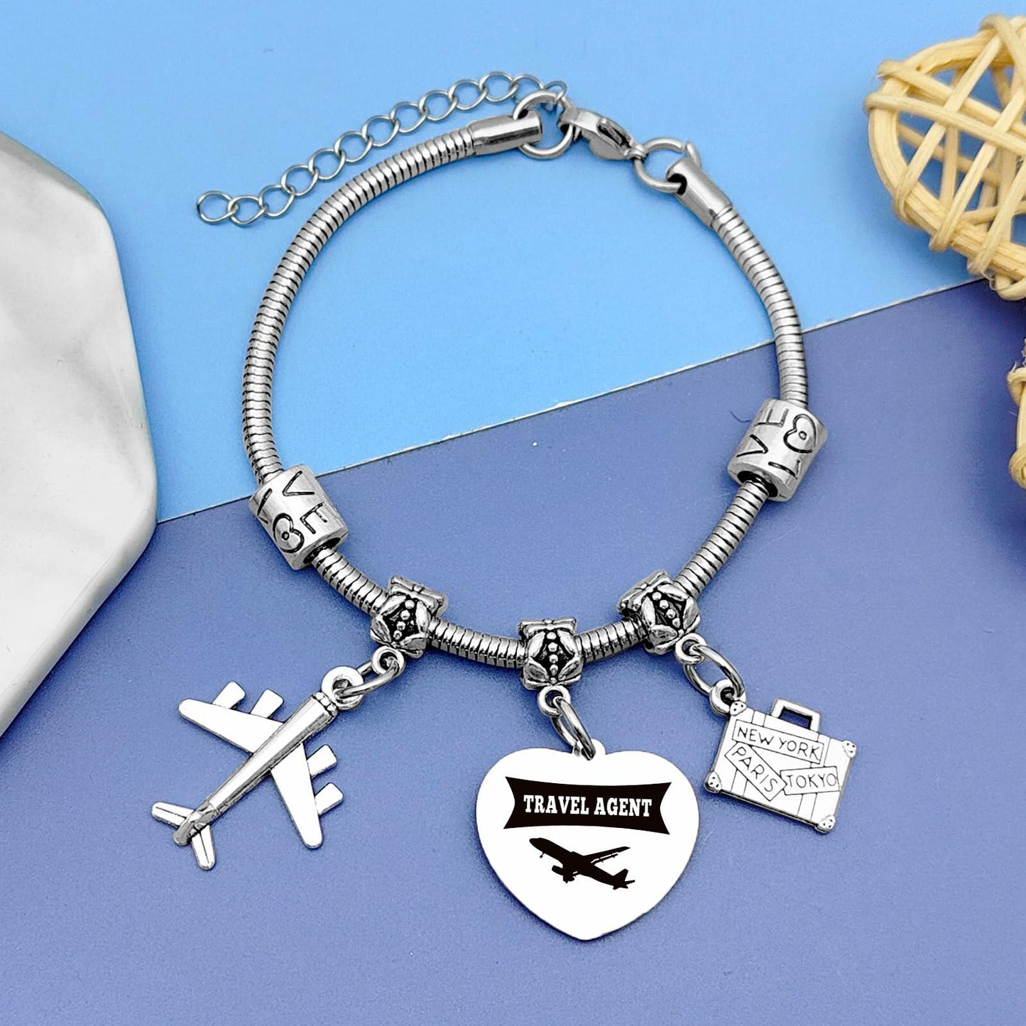 DlaeKua Travel Lover Stainless Steel Bracelet Women Memories Along The Way