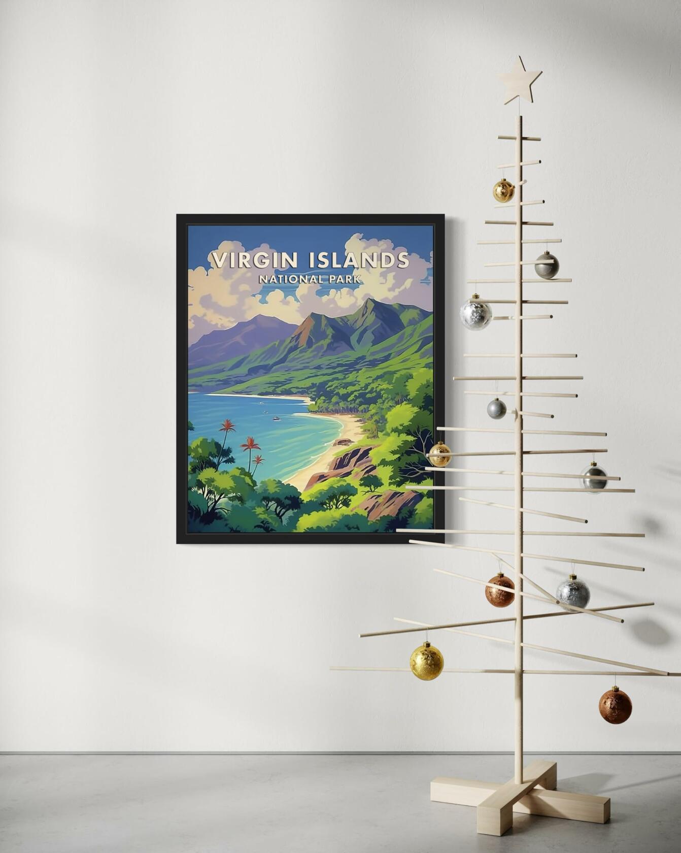 HomeArtPrint Virgin Islands National Park Retro Poster 8x10 Unframed