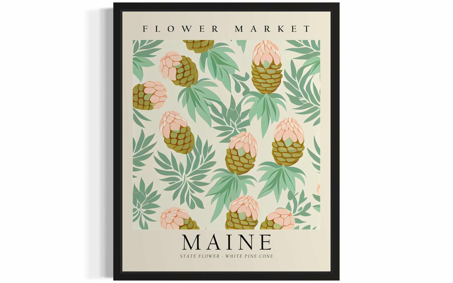 HomeArtPrint Maine Flower Market Botanical Floral Poster 8x10 Unframed