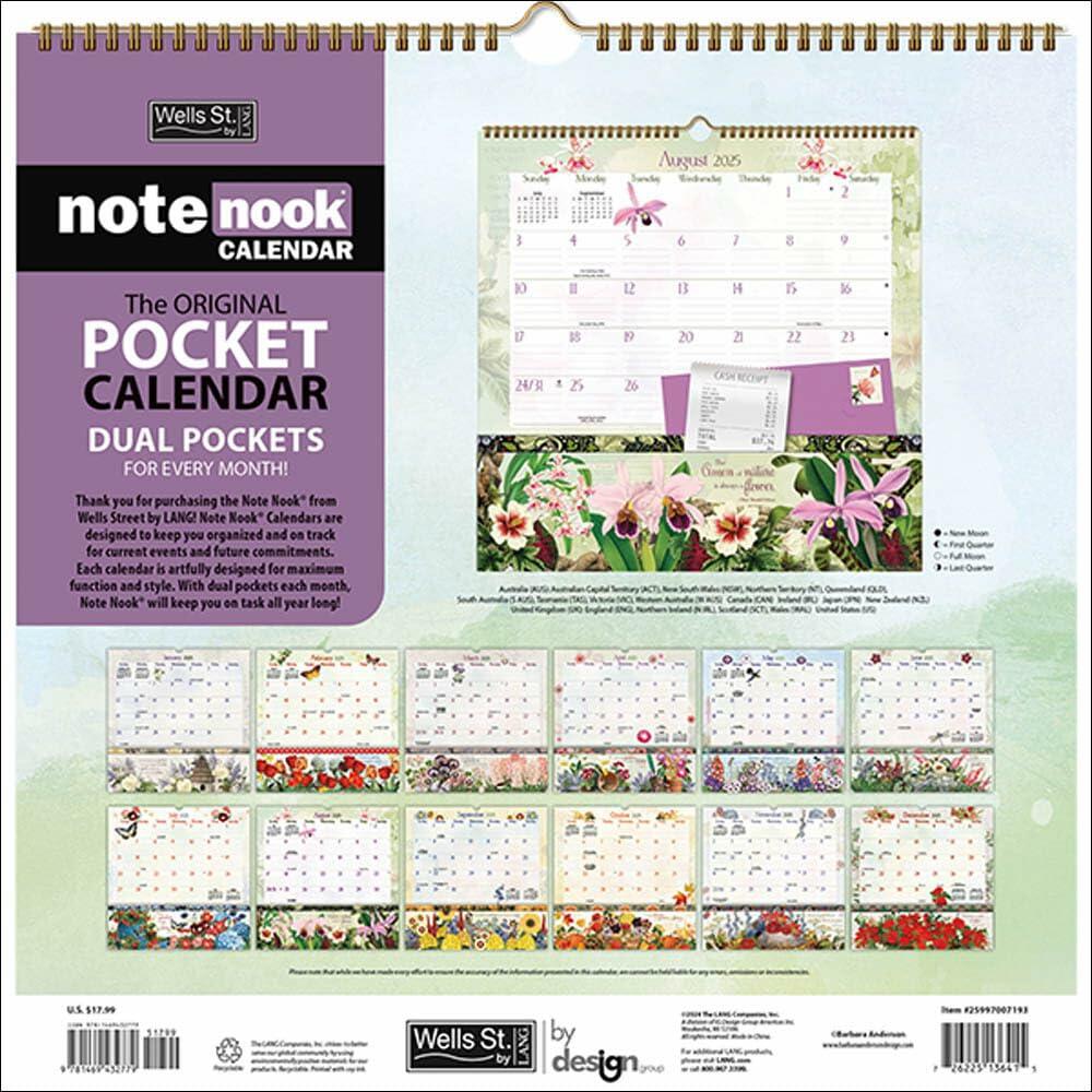 Lang Botanical Gardens Note Nook 2025 Calendar 12x12