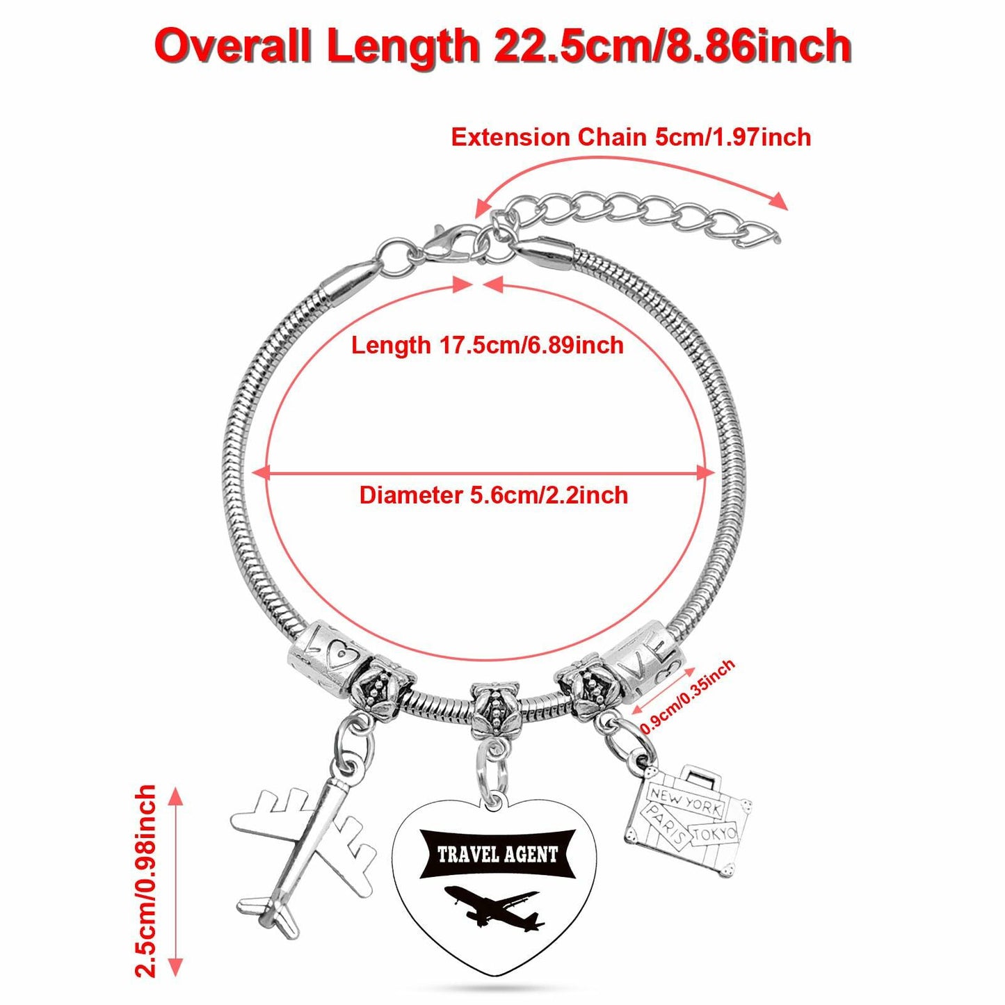 DlaeKua Travel Lover Stainless Steel Bracelet Women Memories Along The Way