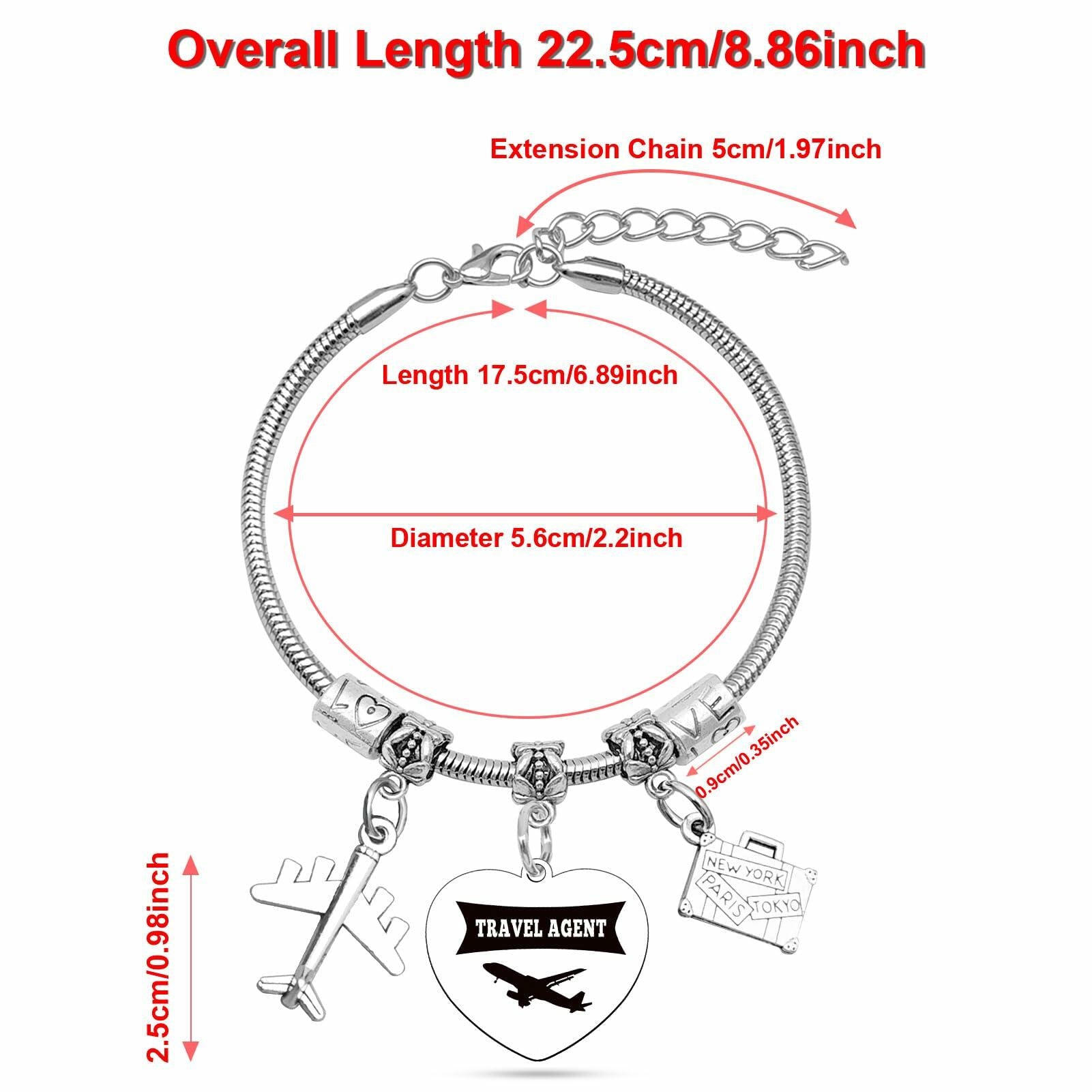 DlaeKua Travel Lover Stainless Steel Bracelet Women Memories Along The Way