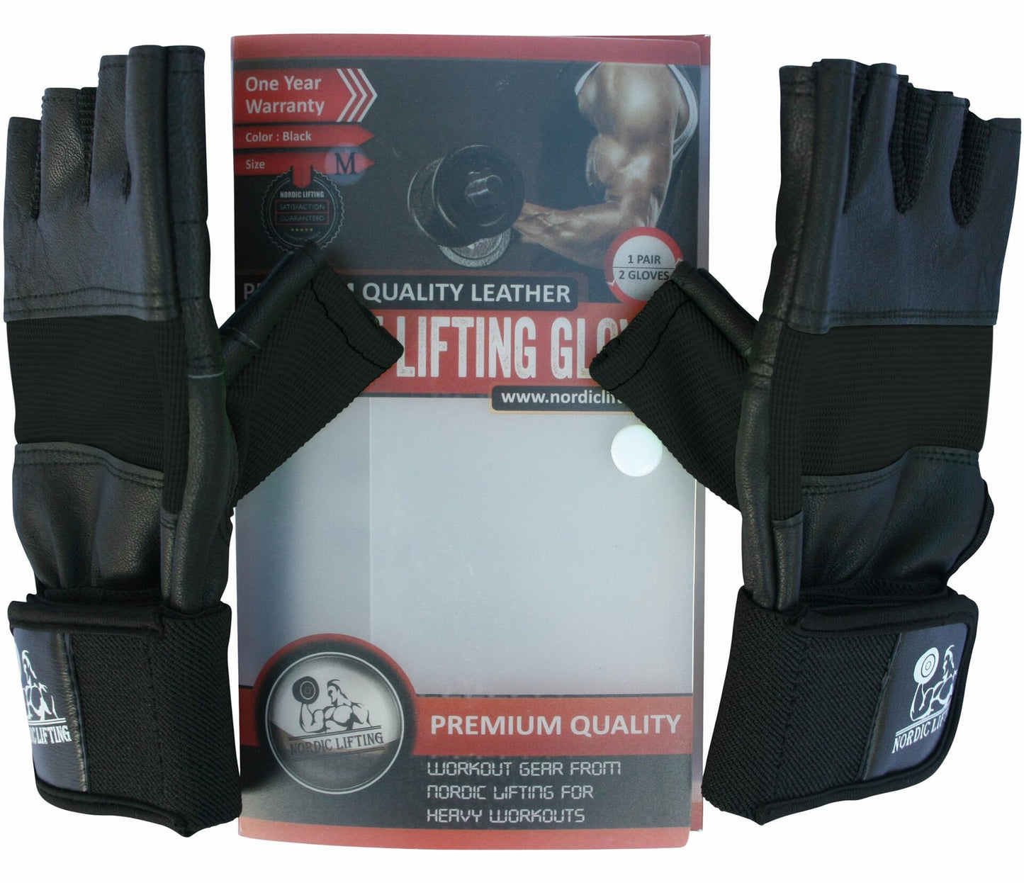 Nordic Lifting Weight Lifting Gloves with 12" Wrist Support XS