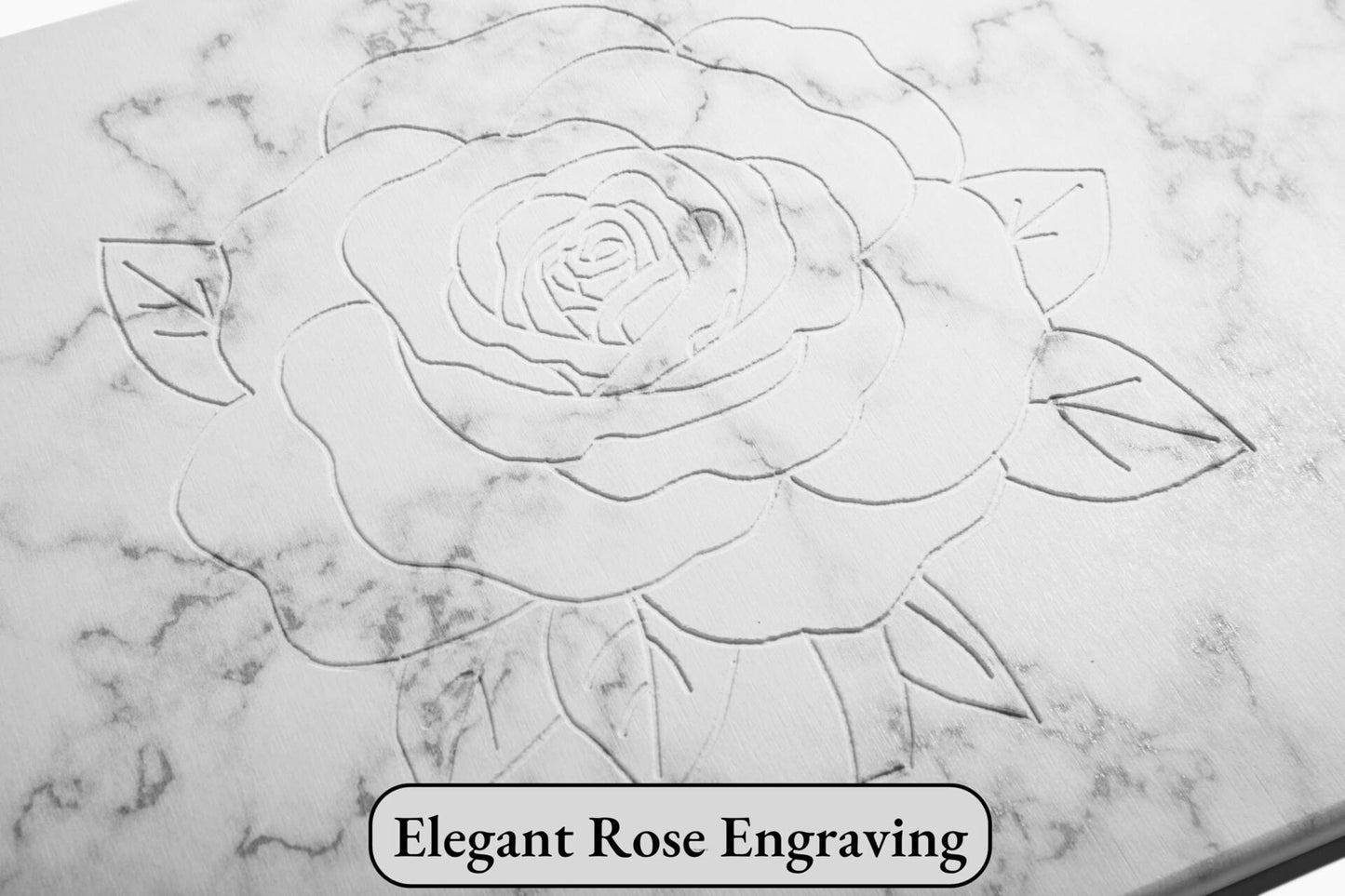 Stranor Engraved Rose Stone Drying Mat Floral 15.7x11.8 Ivory