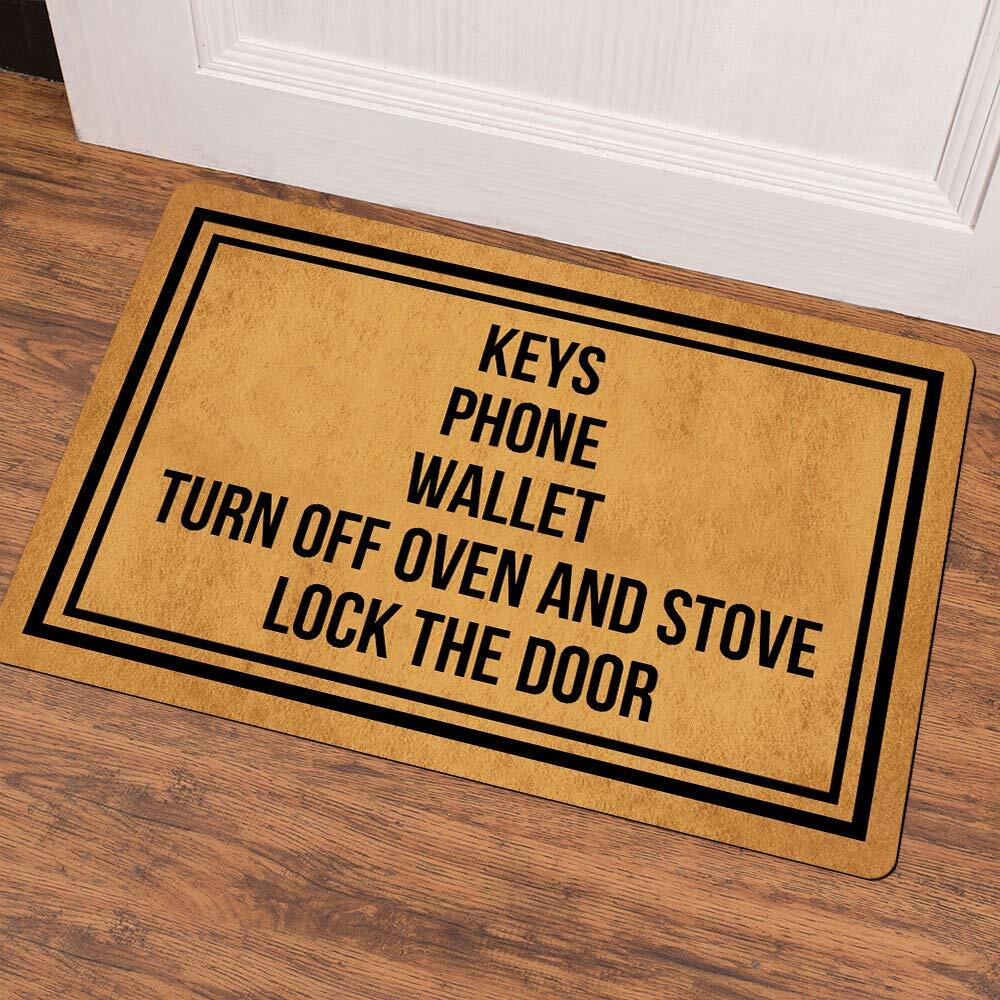 Ruiyida Funny Letter Print Door Mat Rubber Indoor Non-Woven 23.6x15.7