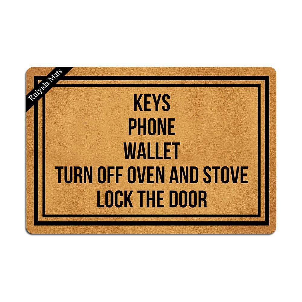 Ruiyida Funny Letter Print Door Mat Rubber Indoor Non-Woven 23.6x15.7