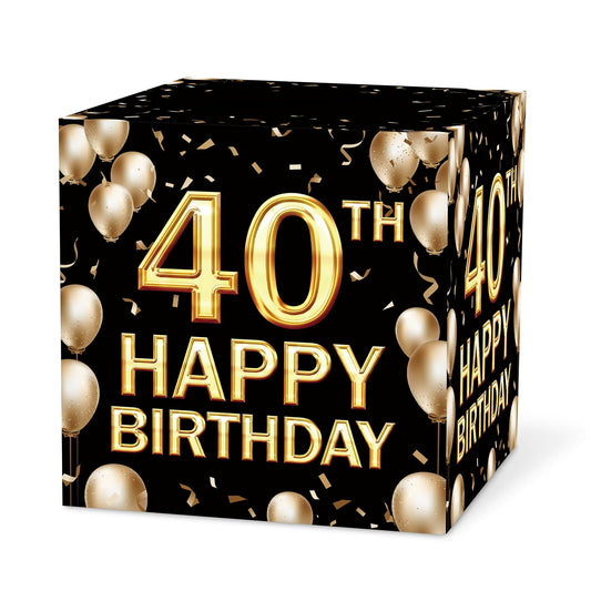 Keydaat 40th Birthday Card Box Black Gold Party Supplies Money Box 1 PC
