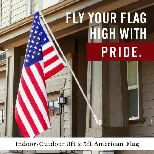 Front Line Flags American Flag 3x5 Ft Heavy Duty TearProof Polyester Red