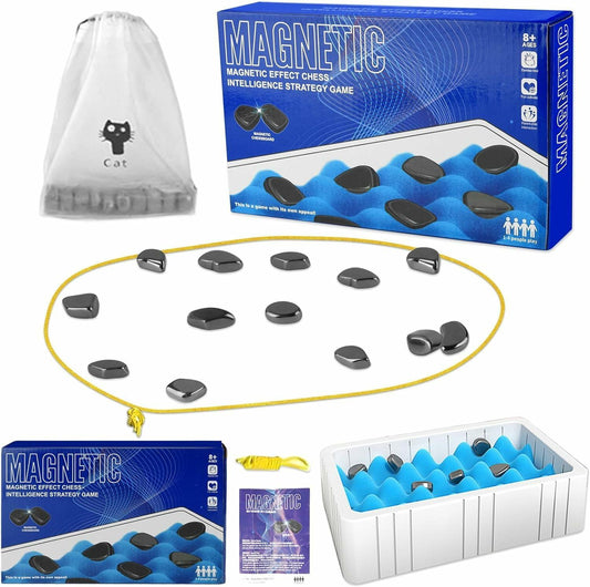 COVBOARD Magnetic Chess Game Tabletop Strategy Family Fun with Rope Sponge