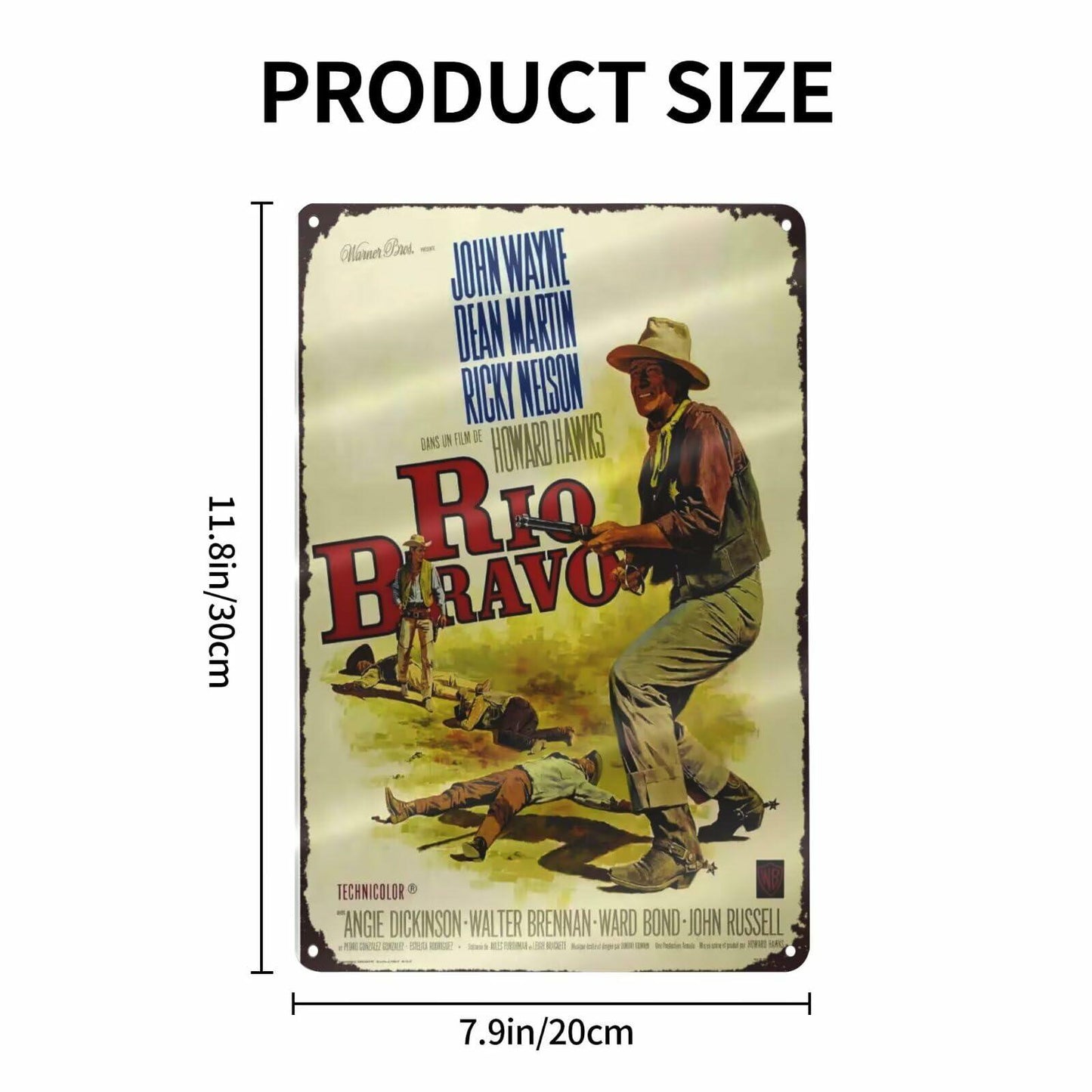 GCOCL Western Cowboy Vintage Movie Poster Metal Tin Sign Red 8x12 Inches