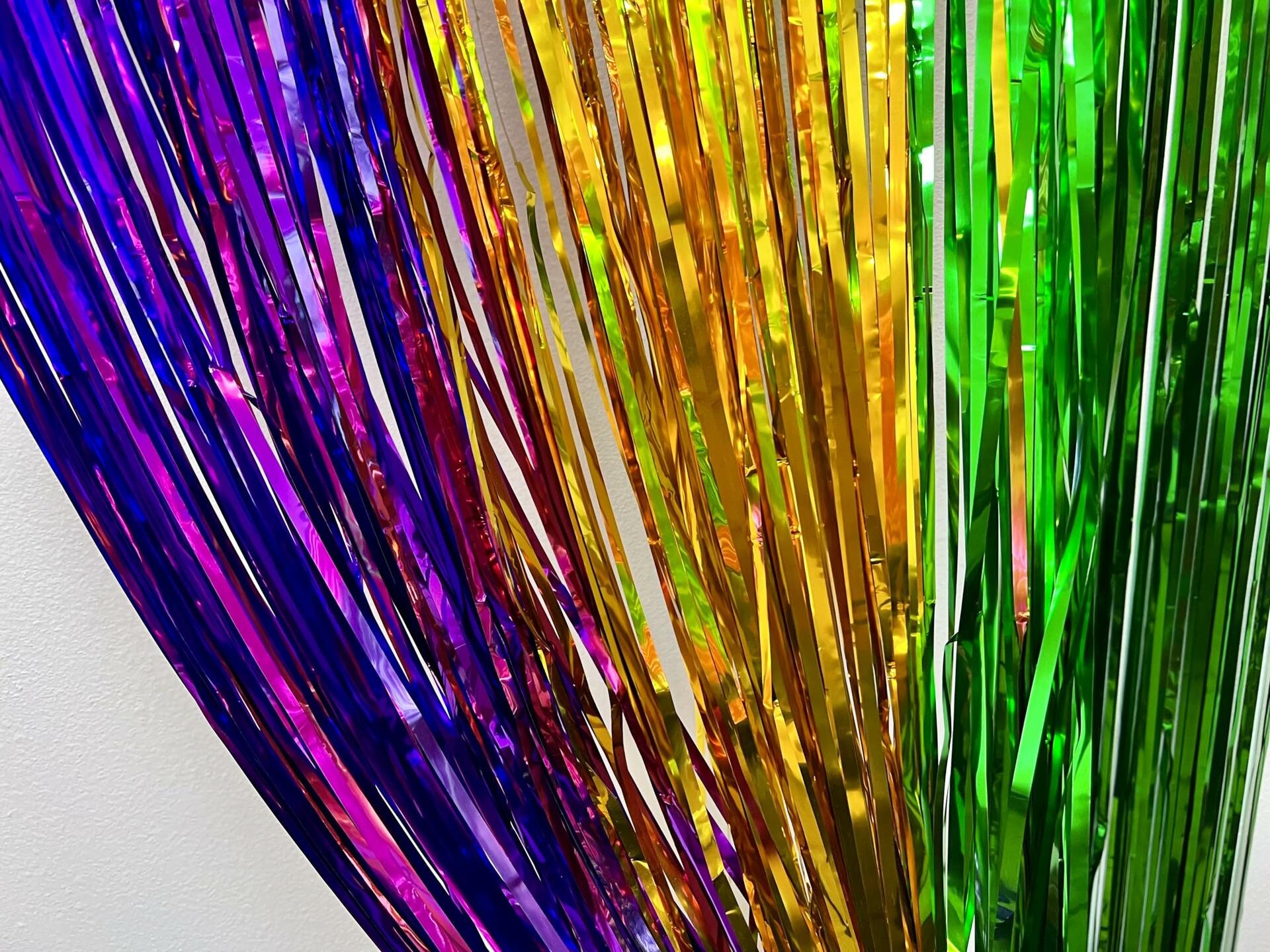 GiftExpress 2-Pack Mardi Gras Metallic Fringe Table Skirts Purple Foil Fringe