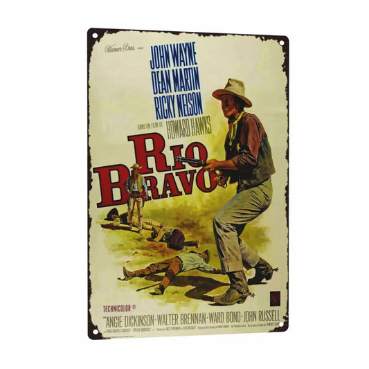 GCOCL Western Cowboy Vintage Movie Poster Metal Tin Sign Red 8x12 Inches