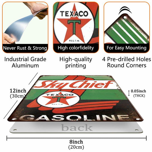 [Like New] Vintage Metal Signs Set Retro Italian Racing Gas Station Wall Decor