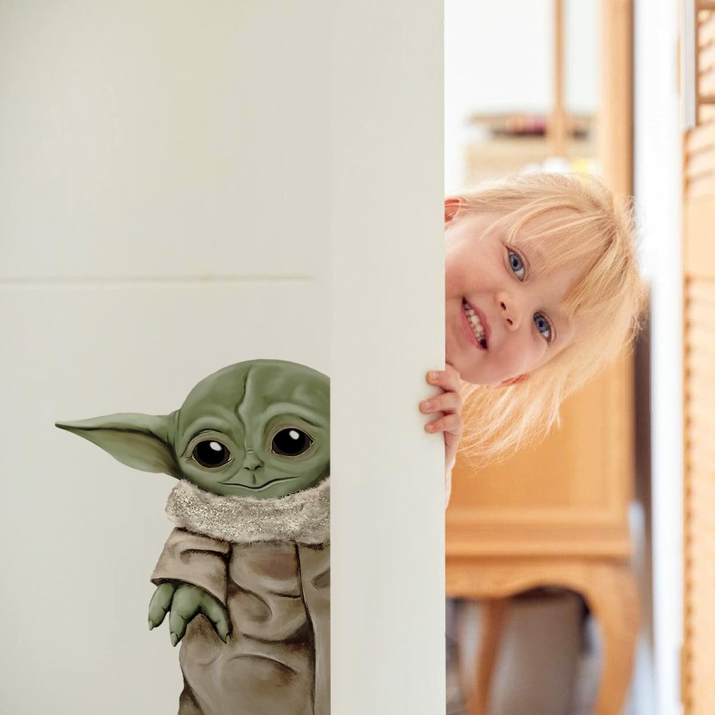 SAYBZ Removable Star Wars Vinyl Wall Decal Cartoon Green Tan Kids Decor