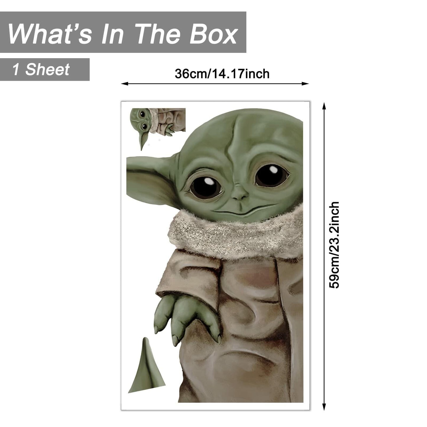 SAYBZ Removable Star Wars Vinyl Wall Decal Cartoon Green Tan Kids Decor