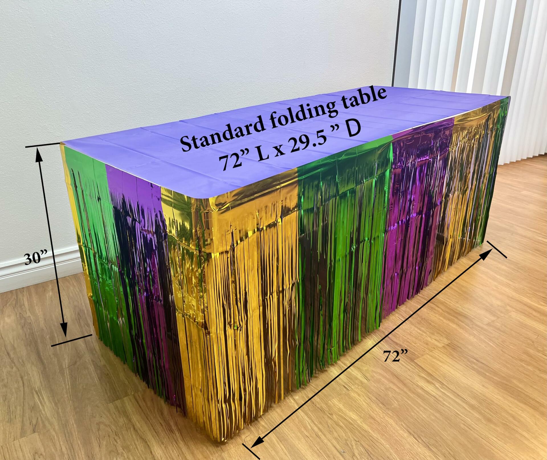 GiftExpress 2-Pack Mardi Gras Metallic Fringe Table Skirts Purple Foil Fringe