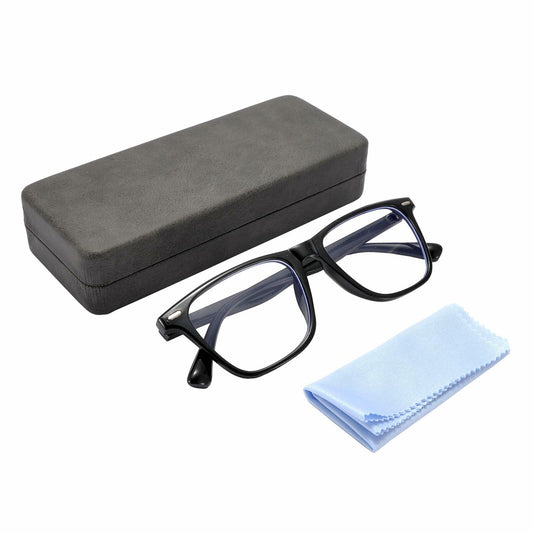 SANHOOPOLO Blue Light Blocking Glasses Black Frame Clear Lens Unisex