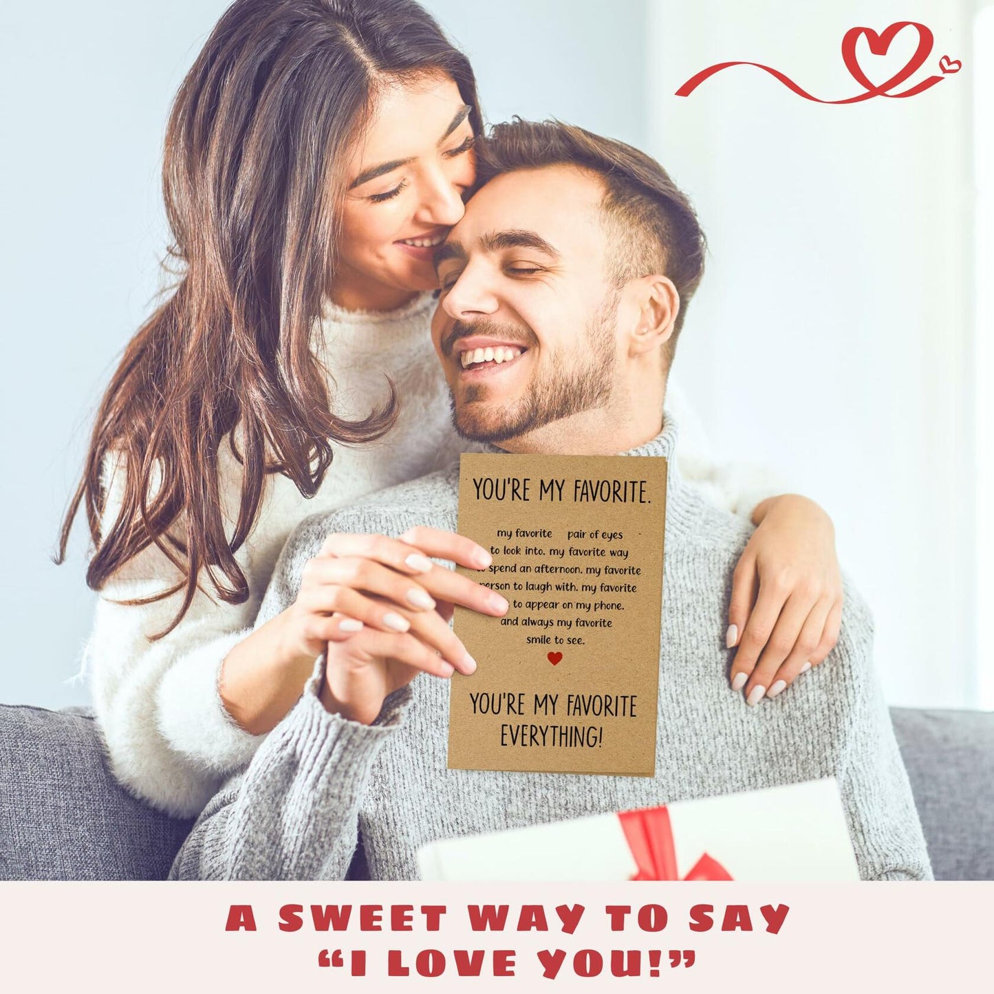 Pawzity Anniversary Card for Couple Hearts Pattern 5.3x8in Single Folded Card