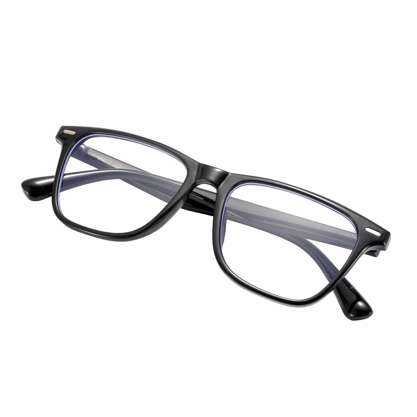SANHOOPOLO Blue Light Blocking Glasses Black Frame Clear Lens Unisex