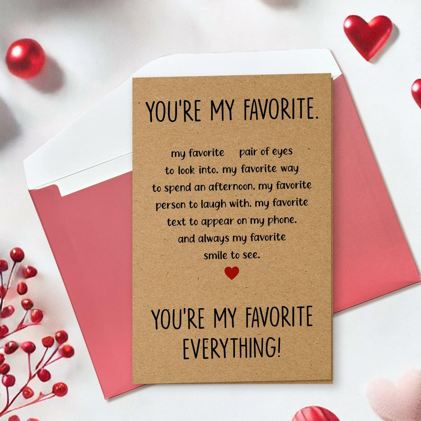 Pawzity Anniversary Card for Couple Hearts Pattern 5.3x8in Single Folded Card