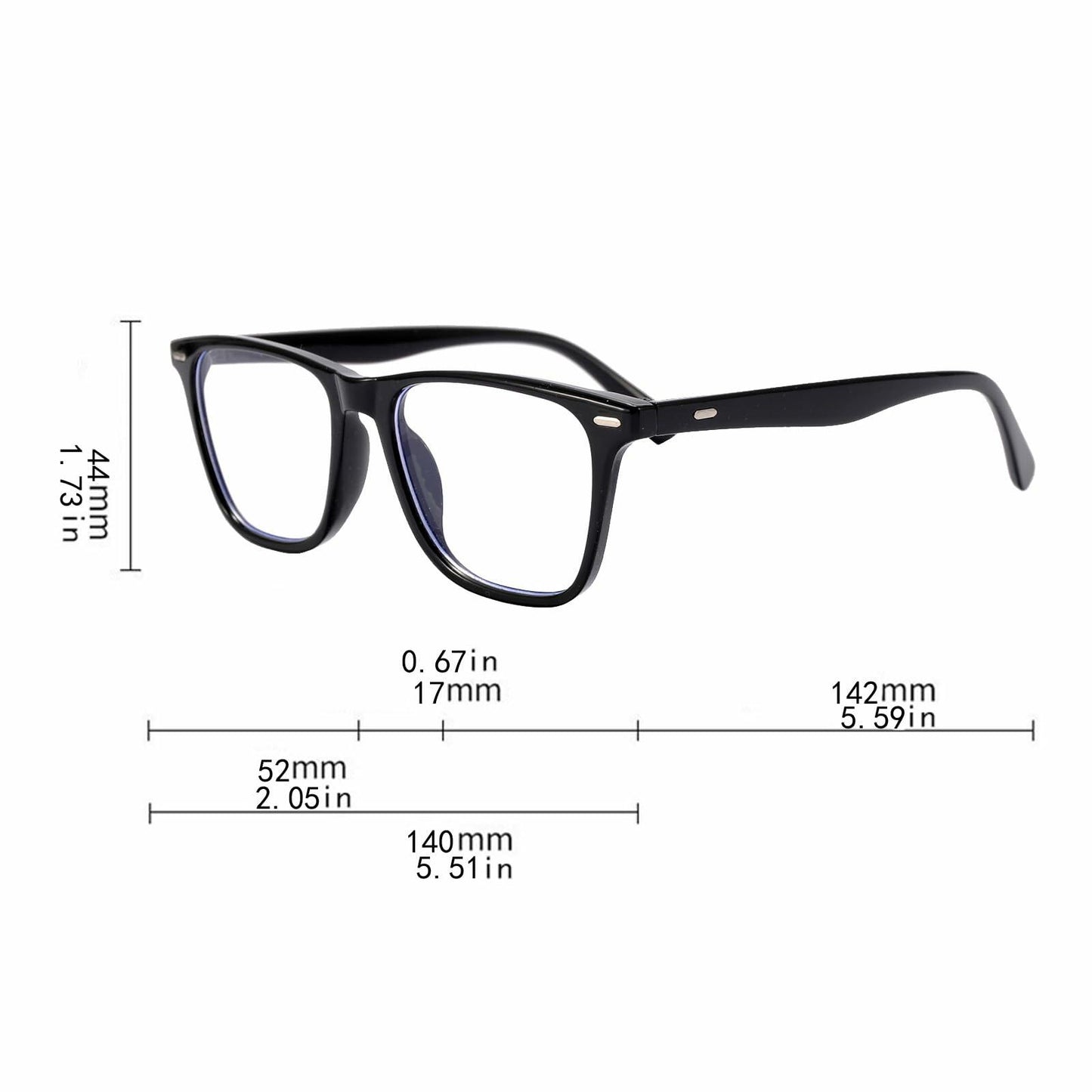 SANHOOPOLO Blue Light Blocking Glasses Black Frame Clear Lens Unisex