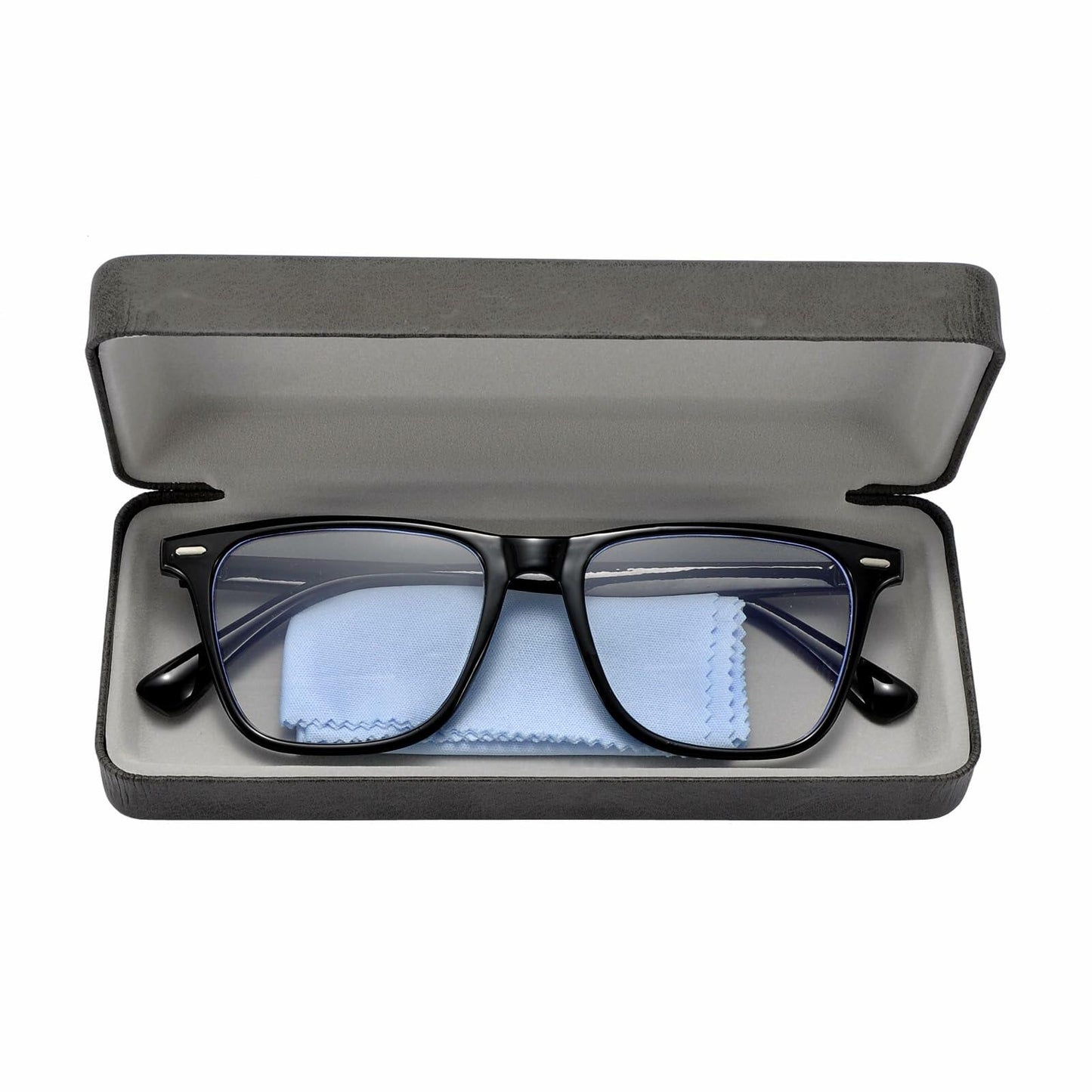 SANHOOPOLO Blue Light Blocking Glasses Black Frame Clear Lens Unisex