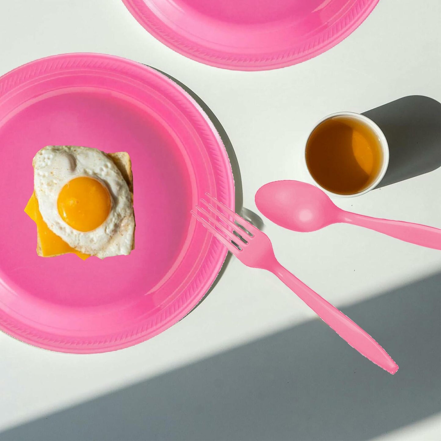 Suertestarry 102 Pcs Party Plates Napkins Set Rose Pink for 20 People