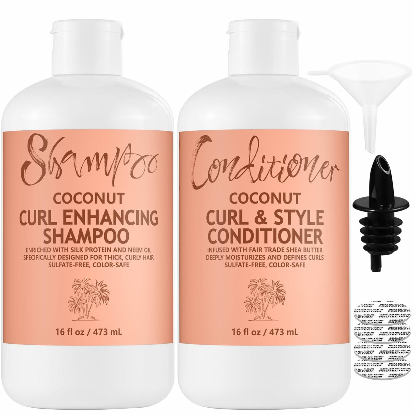 SpareCruise Leak-Proof Empty Shampoo Bottles Pink 32ml 2 Pcs Reusable Funnels