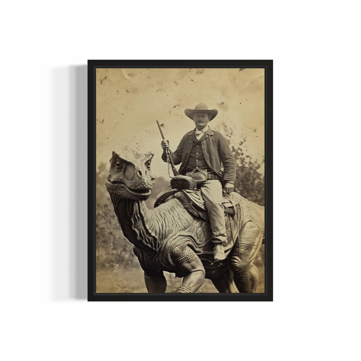 HomeArtPrint Dinosaur Cowboy Wall Art Poster Print 8x10 Inches Unframed