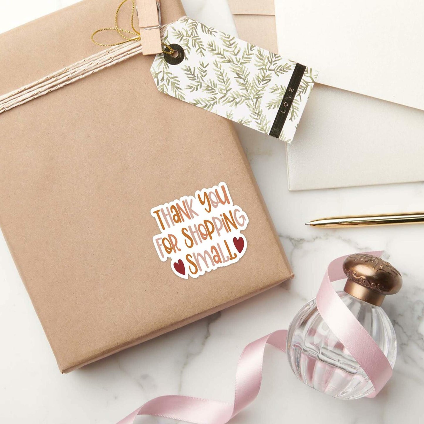 Parzcot Thank You for Shopping Stickers Roll 500pcs Boho Handmade