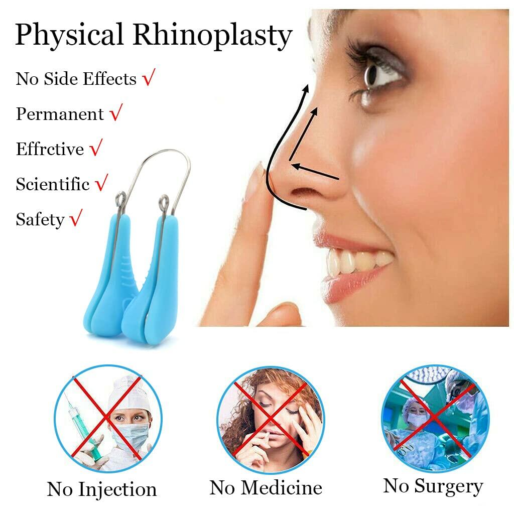 jieri Silicone Nose Shaper Lifter Clip Pain-Free Blue Nose Corrector