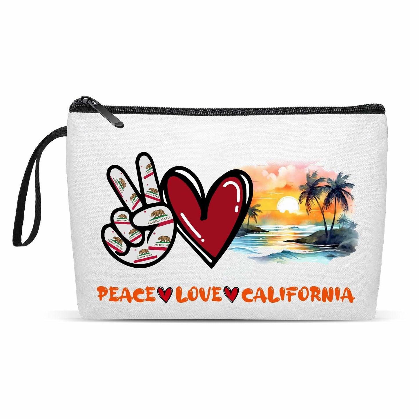 Gostop Texas State Cosmetic Bag Peace Love Texas Makeup Zipper Pouch