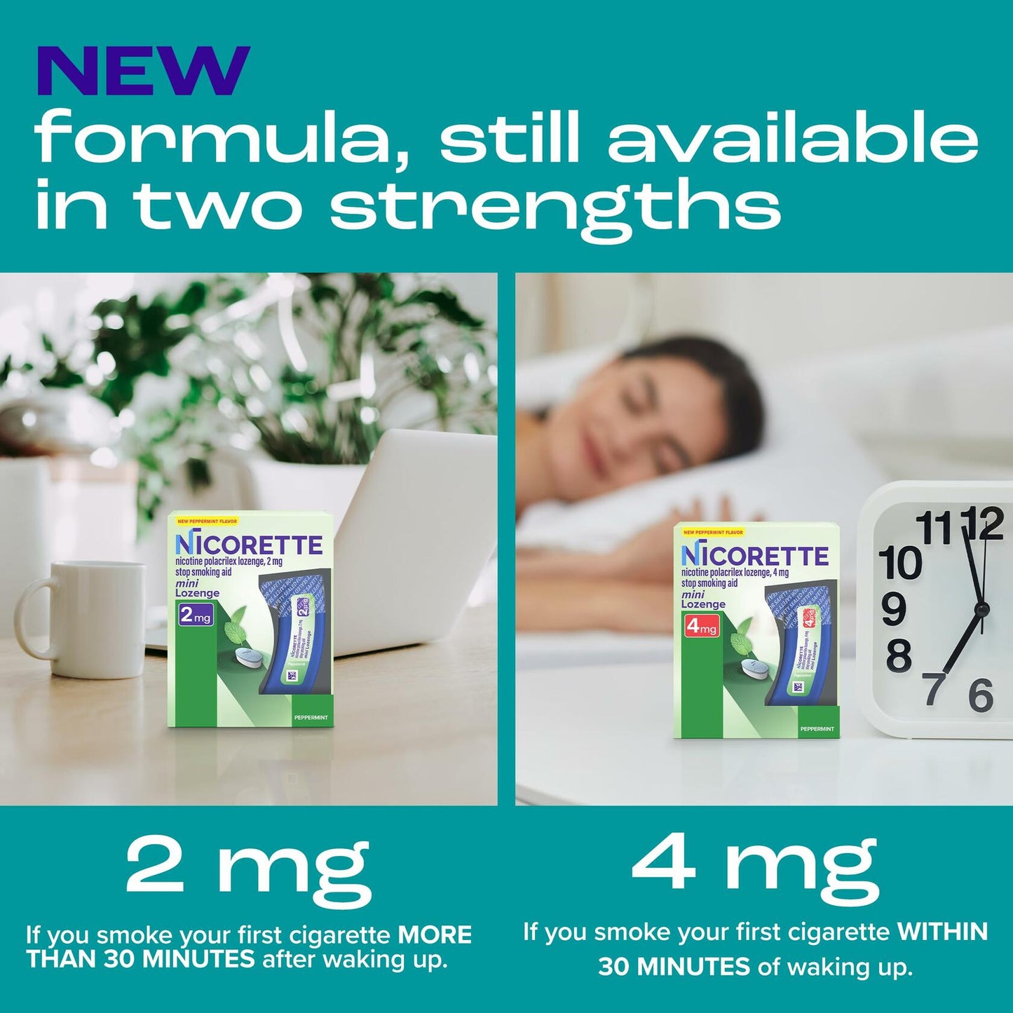 Nicorette Mini Nicotine Lozenges 4mg Peppermint Flavor 101ct