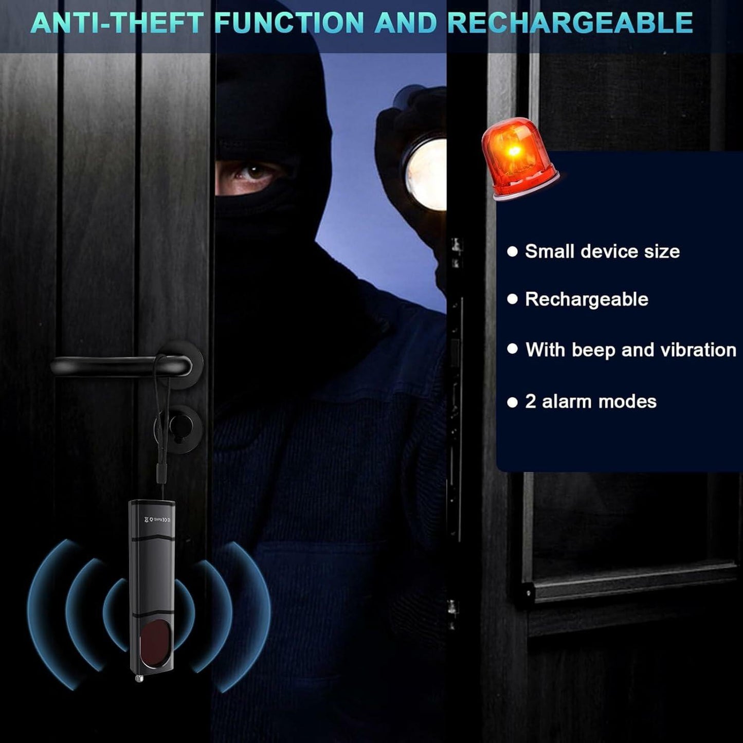 HUSPUR Hidden Camera Detector Portable Spy Finder Wireless Rechargeable Black