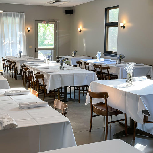 Niuara White Plastic Table Cloth 54x108in Rectangle 4 Pack Waterproof