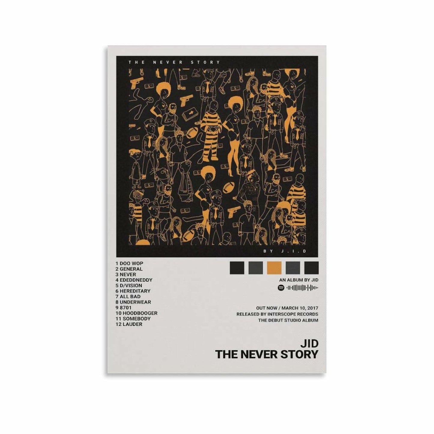 DFSUAREB JID The Never Story Canvas Poster Landscape 12x18in Unframed