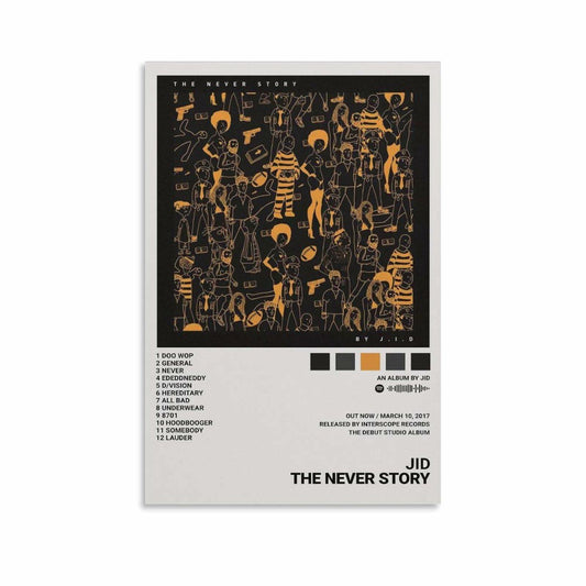 DFSUAREB JID The Never Story Canvas Poster Landscape 12x18in Unframed