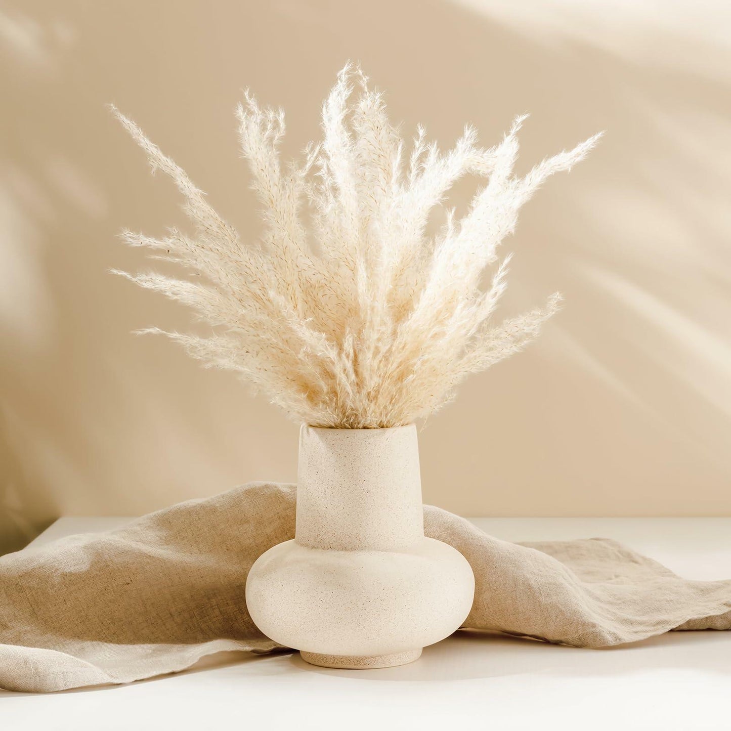 uxcell Faux Pampas Grass 17in 6 Stem 4pcs Red Brown Decor Wedding Home