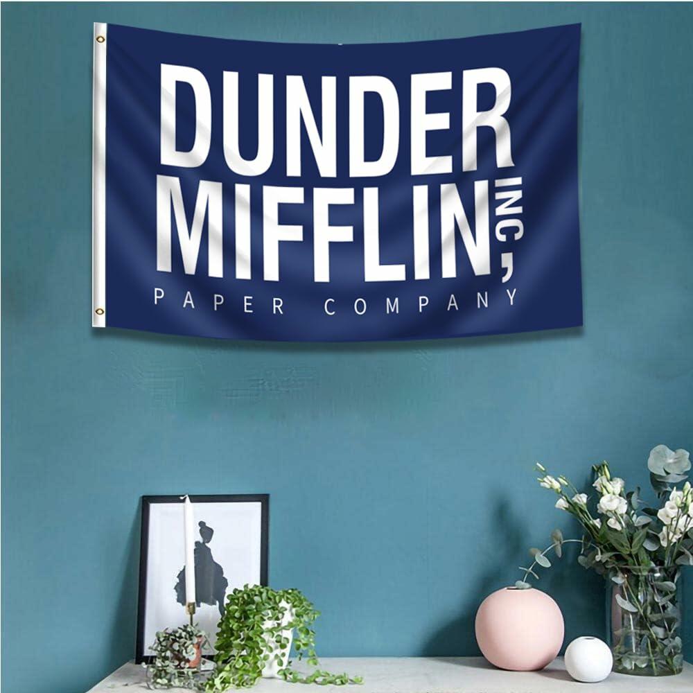 ENMOON Dunder Mifflin Paper Company Flag 3x5ft Blue Brass Grommets