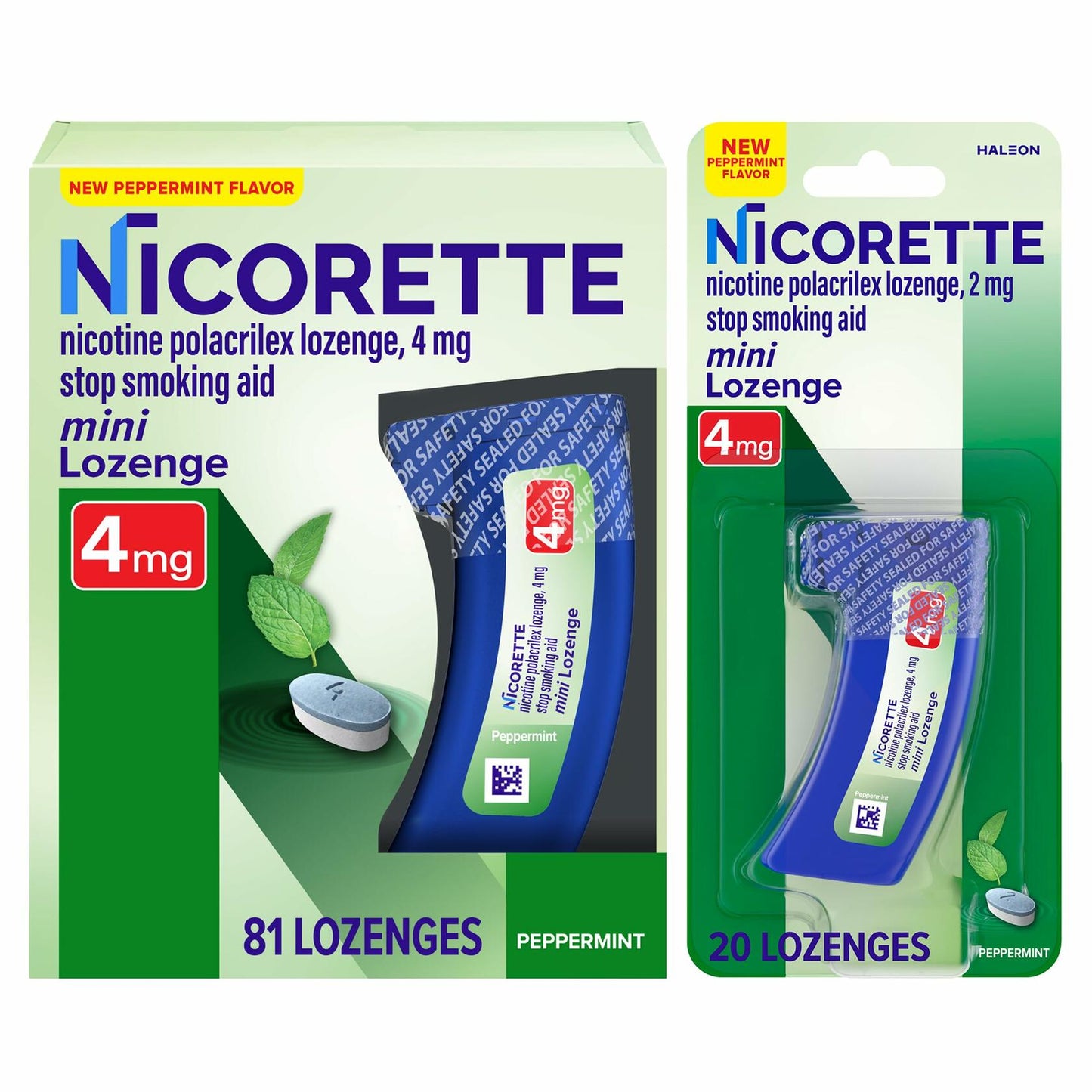 Nicorette Mini Nicotine Lozenges 4mg Peppermint Flavor 101ct