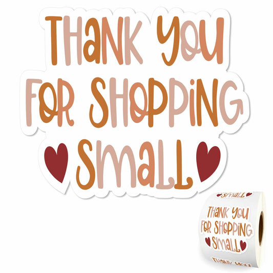 Parzcot Thank You for Shopping Stickers Roll 500pcs Boho Handmade