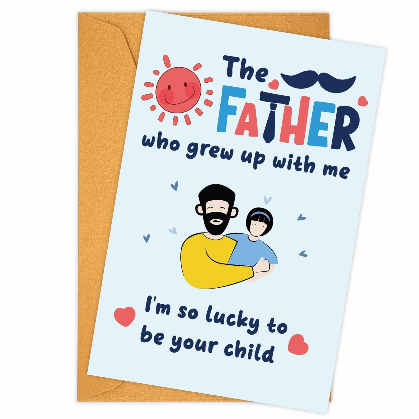 NQEUEPN New Dad 1st Birthday Card with Envelope Multicolor Father's Day Gift