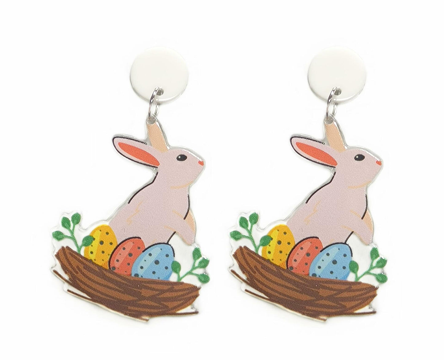 xuzhiyuan Easter Rabbit Carrot Basket Acrylic Glitter Drop Earrings Women