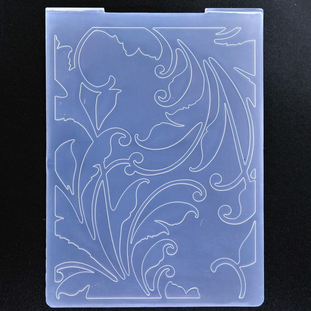 DDOUJOY Embossing Folders Flowers Leaves Bird Plastic 9pcs for Card Making